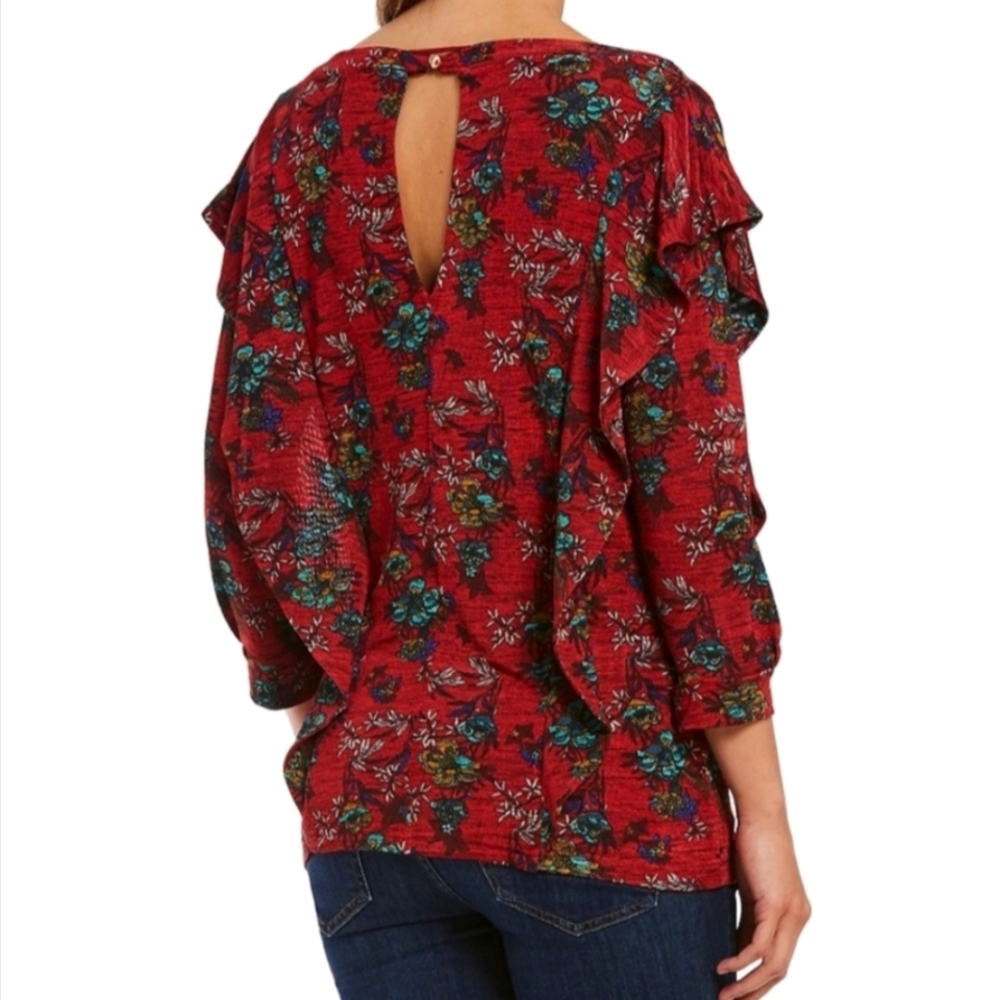 Free People Women's Dock Street Red Floral Combo Top - Picture 2 of 16